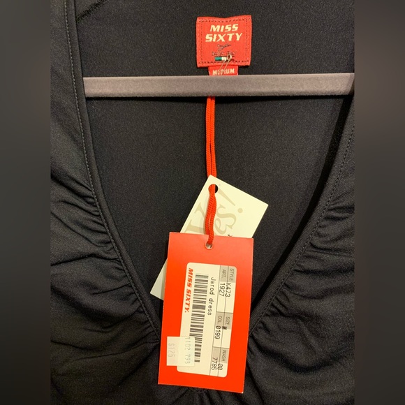 Miss Sixty Black V-neck Long Sleeve Jarod Dress Size Medium. - Picture 3 of 5